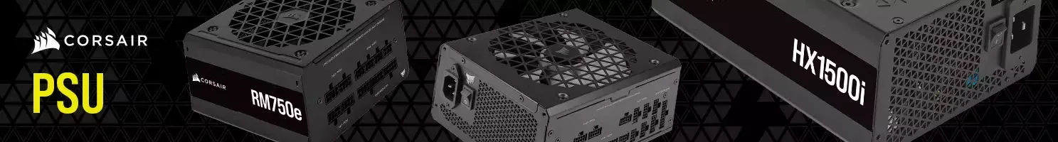 Corsair nätaggregat PSU banner.